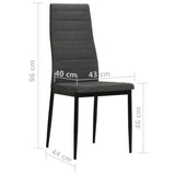 NNEVL Dining Chairs 2 pcs Dark Grey Fabric