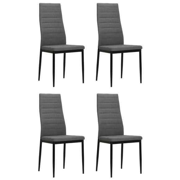 NNEVL Dining Chairs 4 pcs Light Grey Fabric
