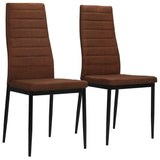 NNEVL Dining Chairs 2 pcs Brown Fabric