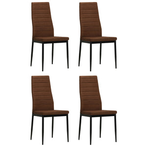 NNEVL Dining Chairs 4 pcs Brown Fabric