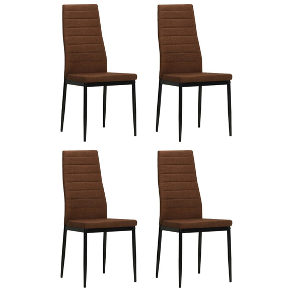 NNEVL Dining Chairs 4 pcs Brown Fabric