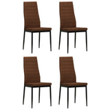 NNEVL Dining Chairs 4 pcs Brown Fabric