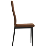 NNEVL Dining Chairs 4 pcs Brown Fabric
