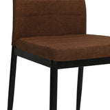 NNEVL Dining Chairs 4 pcs Brown Fabric