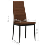 NNEVL Dining Chairs 4 pcs Brown Fabric