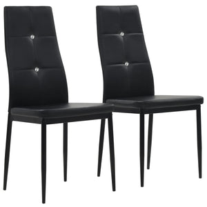 NNEVL Dining Chairs 2 pcs Black Faux Leather