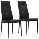 NNEVL Dining Chairs 2 pcs Black Faux Leather