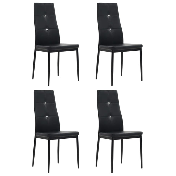NNEVL Dining Chairs 4 pcs Black Faux Leather