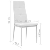 NNEVL Dining Chairs 2 pcs White Faux Leather