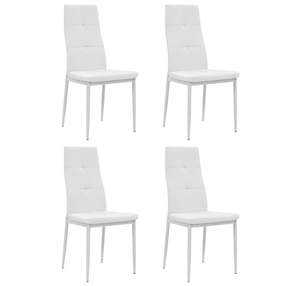 NNEVL Dining Chairs 4 pcs White Faux Leather