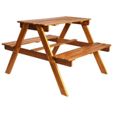 NNEVL Kids Picnic Table with Parasol 79x90x60 cm Solid Acacia Wood