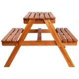NNEVL Kids Picnic Table with Parasol 79x90x60 cm Solid Acacia Wood