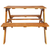 NNEVL Kids Picnic Table with Parasol 79x90x60 cm Solid Acacia Wood