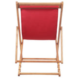 NNEVL Folding Beach Chair Fabric and Wooden Frame Red