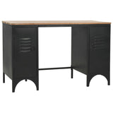NNEVL Double Pedestal Desk Solid Firwood and Steel 120x50x76 cm