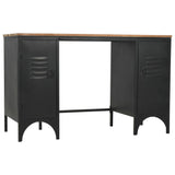 NNEVL Double Pedestal Desk Solid Firwood and Steel 120x50x76 cm