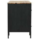NNEVL Double Pedestal Desk Solid Firwood and Steel 120x50x76 cm