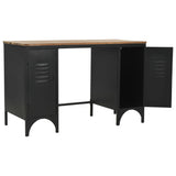 NNEVL Double Pedestal Desk Solid Firwood and Steel 120x50x76 cm