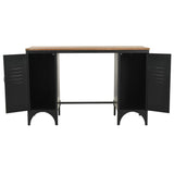 NNEVL Double Pedestal Desk Solid Firwood and Steel 120x50x76 cm