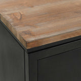 NNEVL Double Pedestal Desk Solid Firwood and Steel 120x50x76 cm