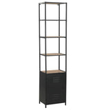 NNEVL Bookcase Solid Firwood and Steel 40.5x32.5x180 cm