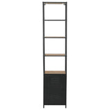 NNEVL Bookcase Solid Firwood and Steel 40.5x32.5x180 cm