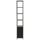 NNEVL Bookcase Solid Firwood and Steel 40.5x32.5x180 cm
