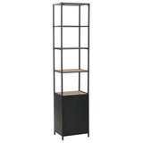 NNEVL Bookcase Solid Firwood and Steel 40.5x32.5x180 cm