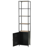 NNEVL Bookcase Solid Firwood and Steel 40.5x32.5x180 cm