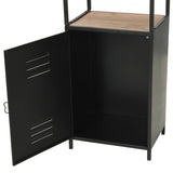 NNEVL Bookcase Solid Firwood and Steel 40.5x32.5x180 cm