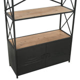 NNEVL Bookcase Solid Firwood and Steel 80x32.5x180 cm