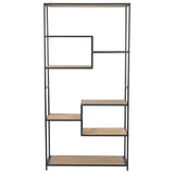 NNEVL Bookcase Solid Firwood and Steel 90.5x35x180 cm