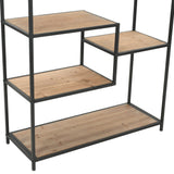 NNEVL Bookcase Solid Firwood and Steel 90.5x35x180 cm