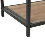 NNEVL Bookcase Solid Firwood and Steel 90.5x35x180 cm