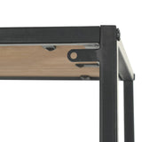 NNEVL Bookcase Solid Firwood and Steel 90.5x35x180 cm