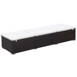 NNEVL Sun Lounger with Cushion Poly Rattan Brown