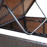NNEVL Sun Lounger with Cushion Poly Rattan Brown