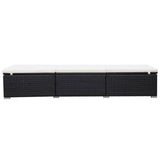 NNEVL Sun Lounger with Cushion Poly Rattan Black