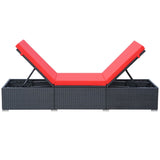 NNEVL Sun Lounger with Cushion Poly Rattan Black