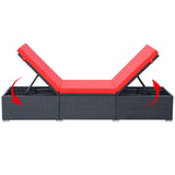 NNEVL Sun Lounger with Cushion Poly Rattan Black
