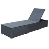 NNEVL Sun Lounger with Cushion Poly Rattan Black