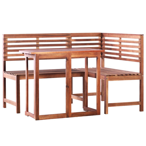 NNEVL 2 Piece Bistro Set Solid Acacia Wood