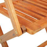 NNEVL 5 Piece Folding Outdoor Dining Set Solid Acacia Wood
