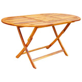 NNEVL 7 Piece Folding Outdoor Dining Set Solid Acacia Wood