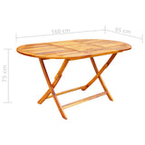NNEVL 7 Piece Folding Outdoor Dining Set Solid Acacia Wood