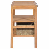 NNEVL Bathroom Vanity Cabinet with 2 Baskets Solid Teak 74x45x75 cm