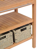 NNEVL Bathroom Vanity Cabinet with 2 Baskets Solid Teak 74x45x75 cm