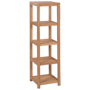 NNEVL 4-Tier Bathroom Storage Rack Solid Teak 42x42x165 cm