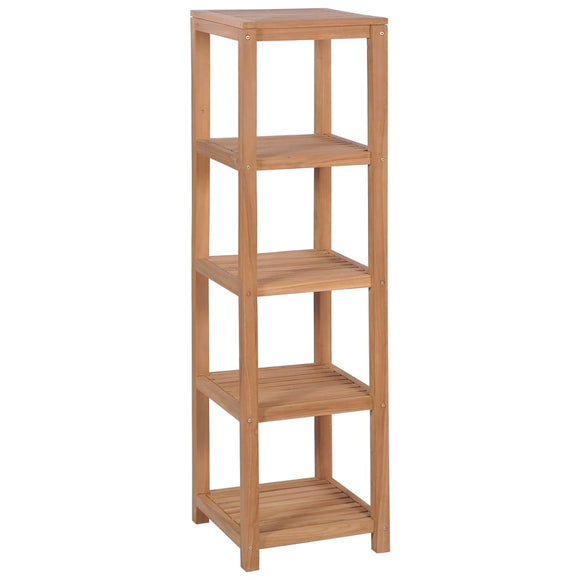 NNEVL 4-Tier Bathroom Storage Rack Solid Teak 42x42x165 cm