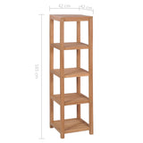 NNEVL 4-Tier Bathroom Storage Rack Solid Teak 42x42x165 cm